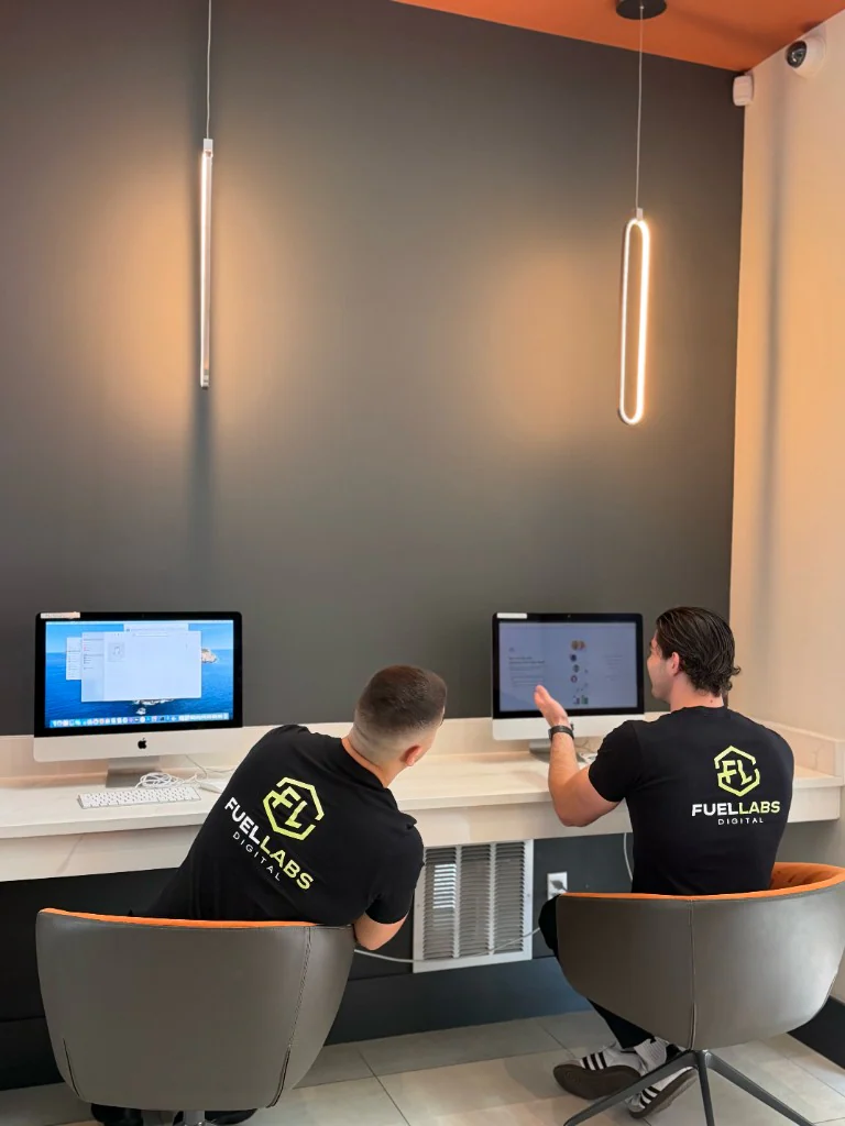 FuelLabs founders collaborating at their desks