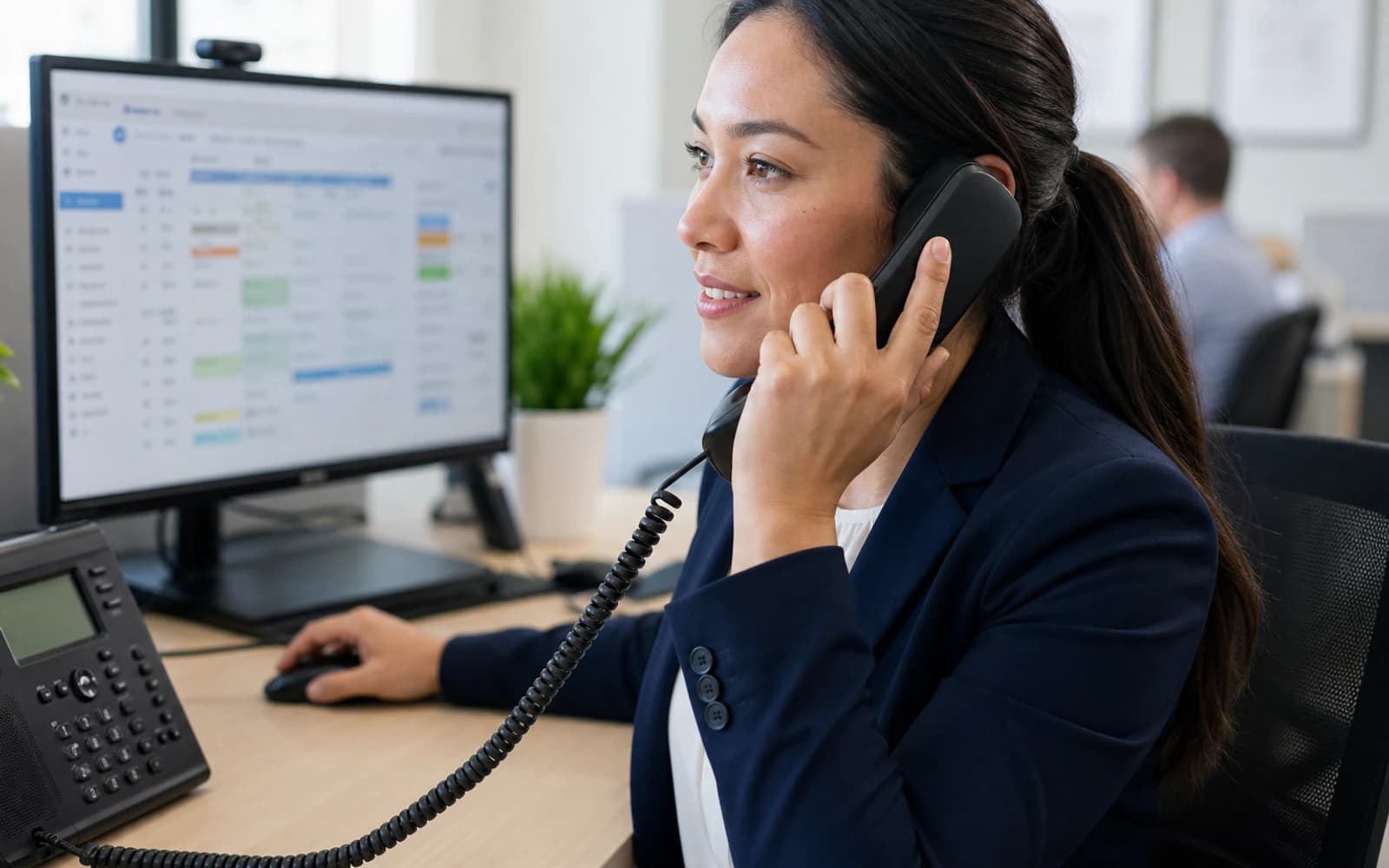 Service business coordinator responding to an inbound lead and scheduling an appointment