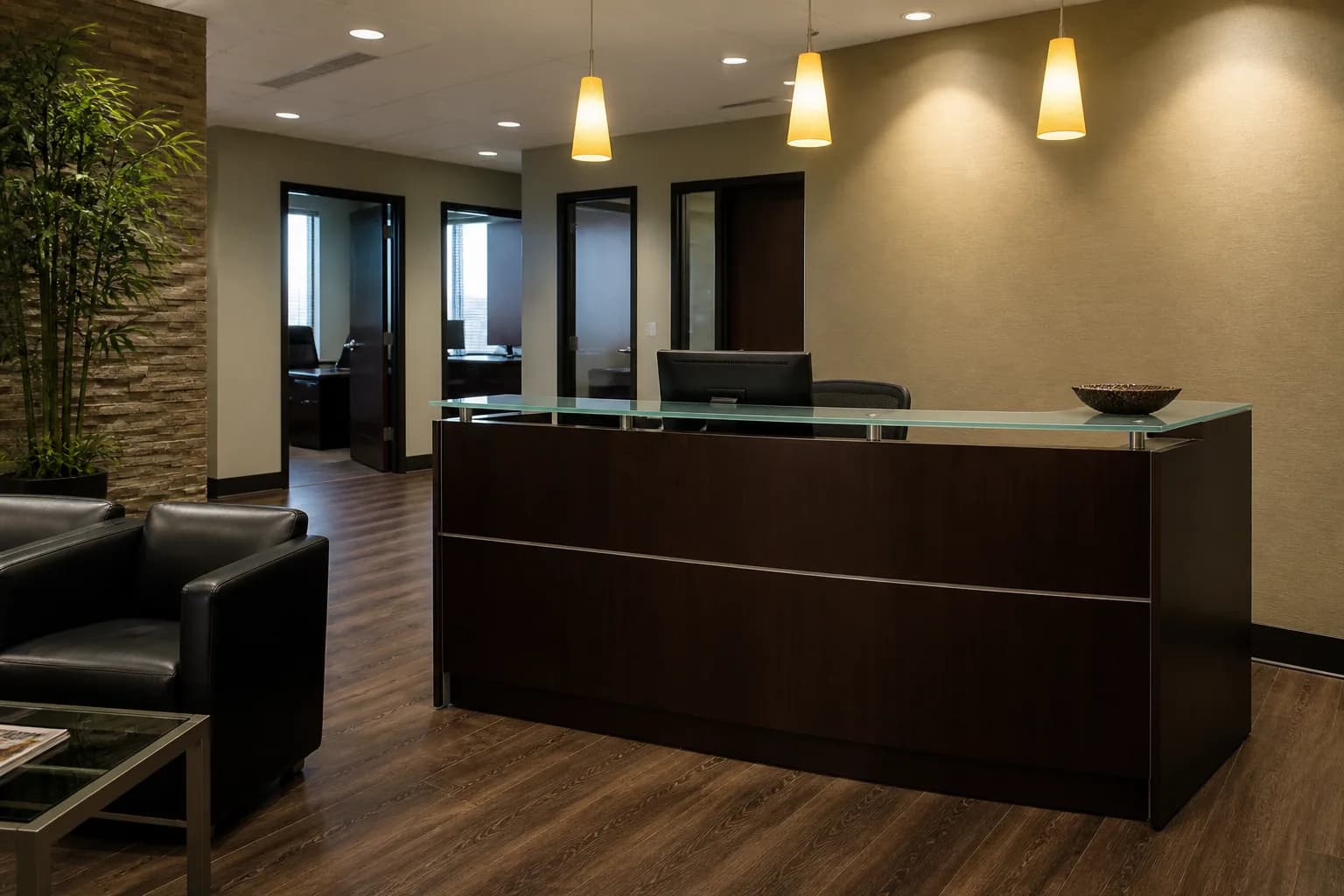 Accounting firm consultation area ready for prospective client meetings
