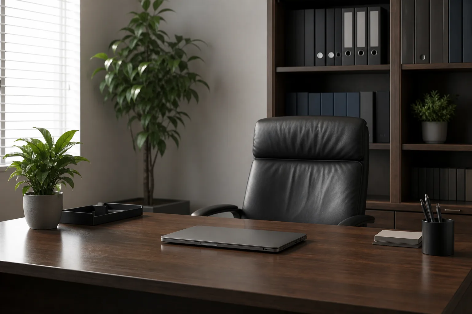Insurance agency conference table prepared for a client strategy discussion