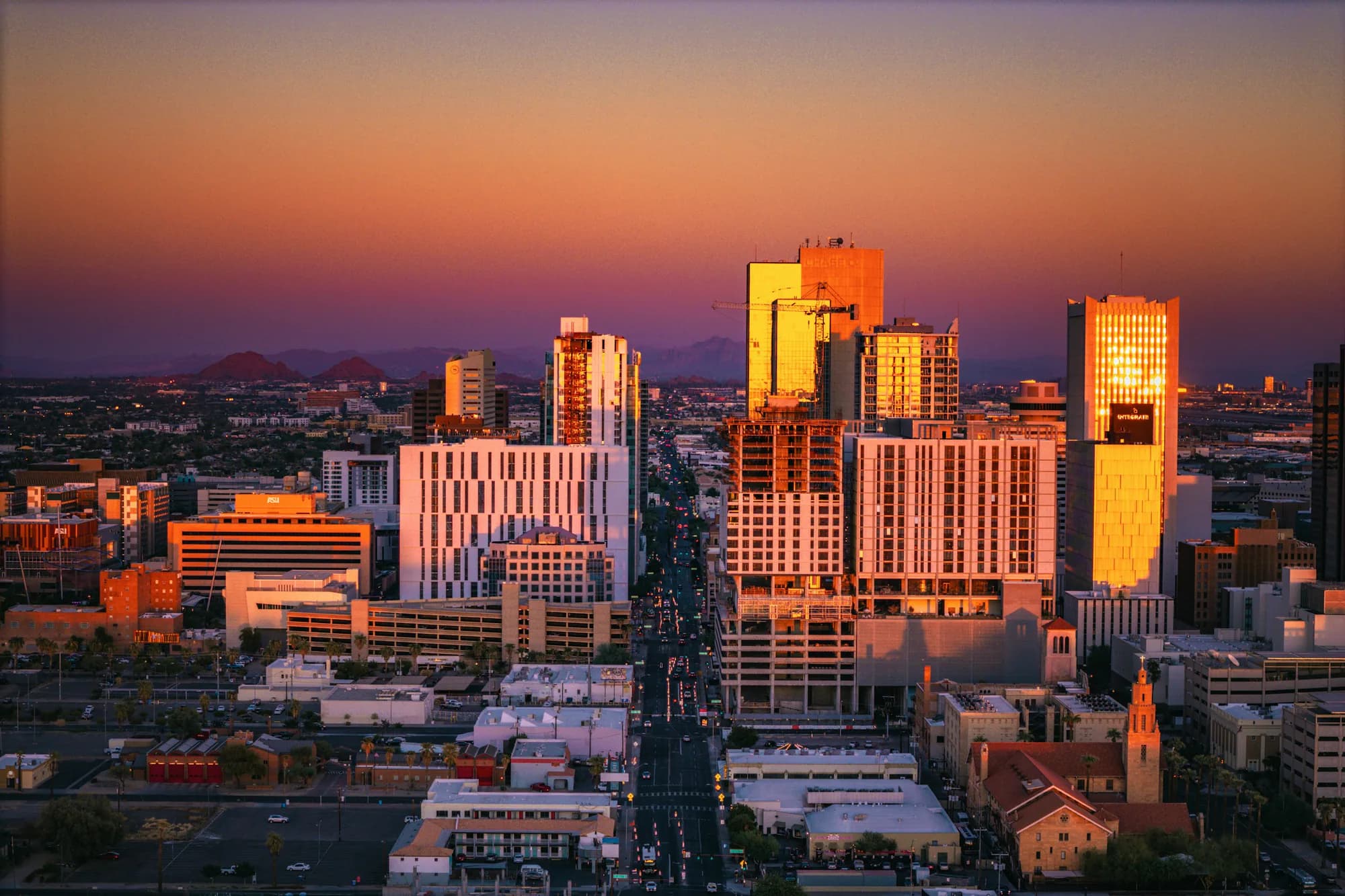 Phoenix, Arizona desert metropolis and downtown towers
