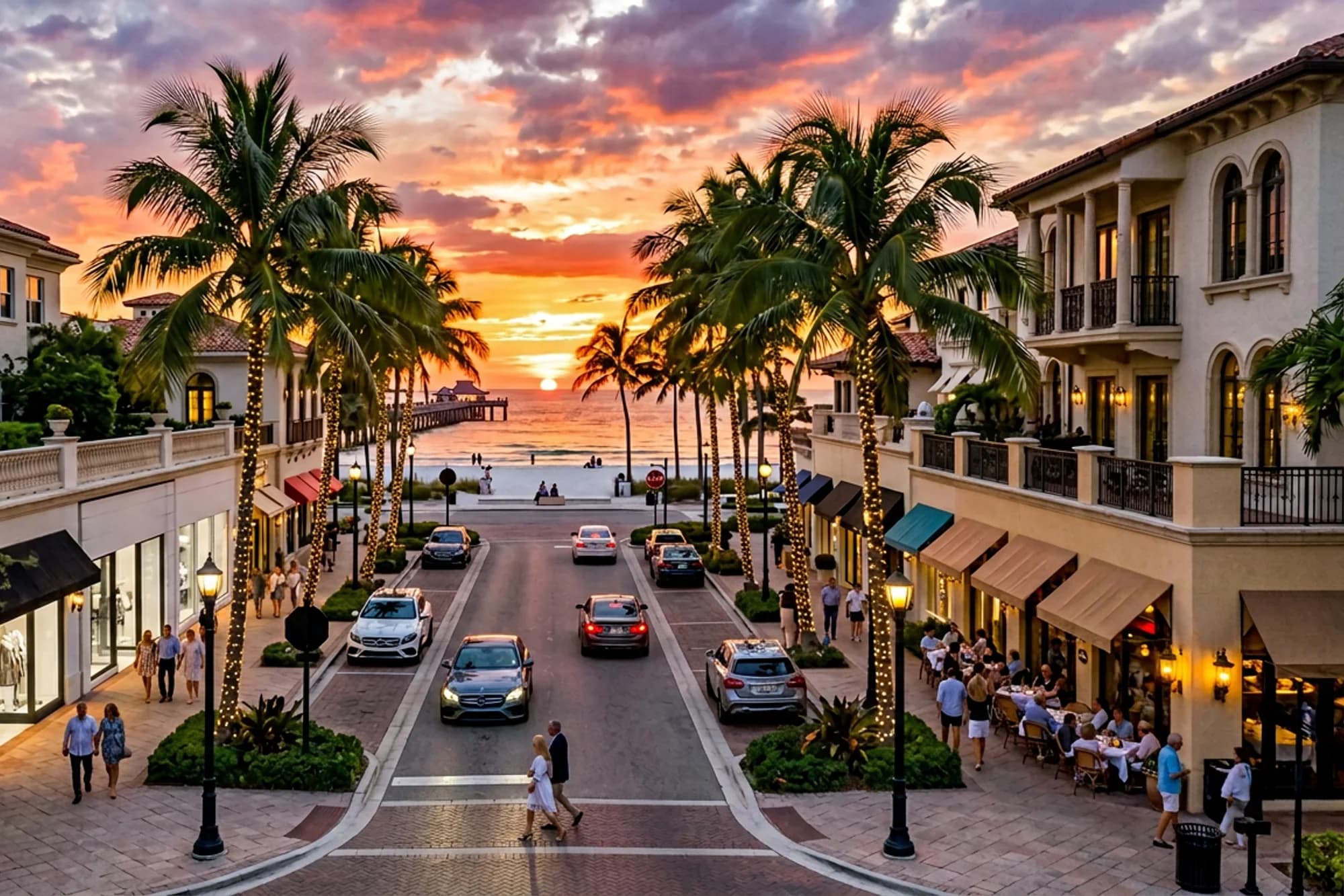 Naples, Florida Gulf coast luxury and waterfront business district