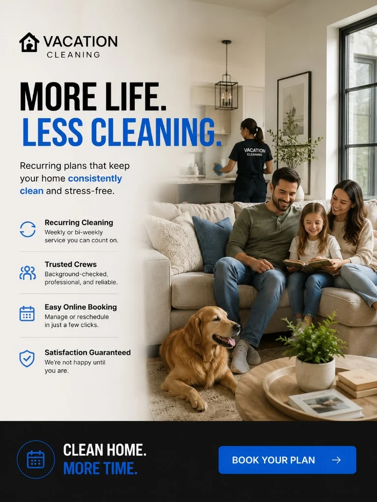 Residential cleaning Meta ad focused on convenient recurring plans