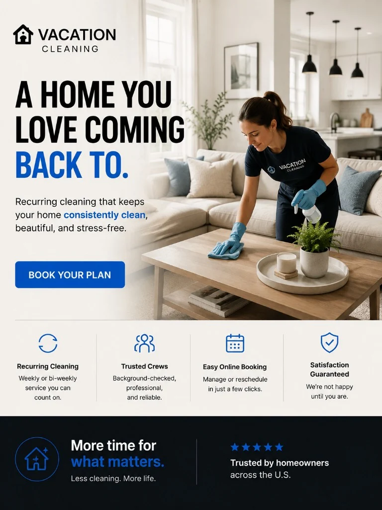 Cleaning service Meta ad focused on consistency and customer trust