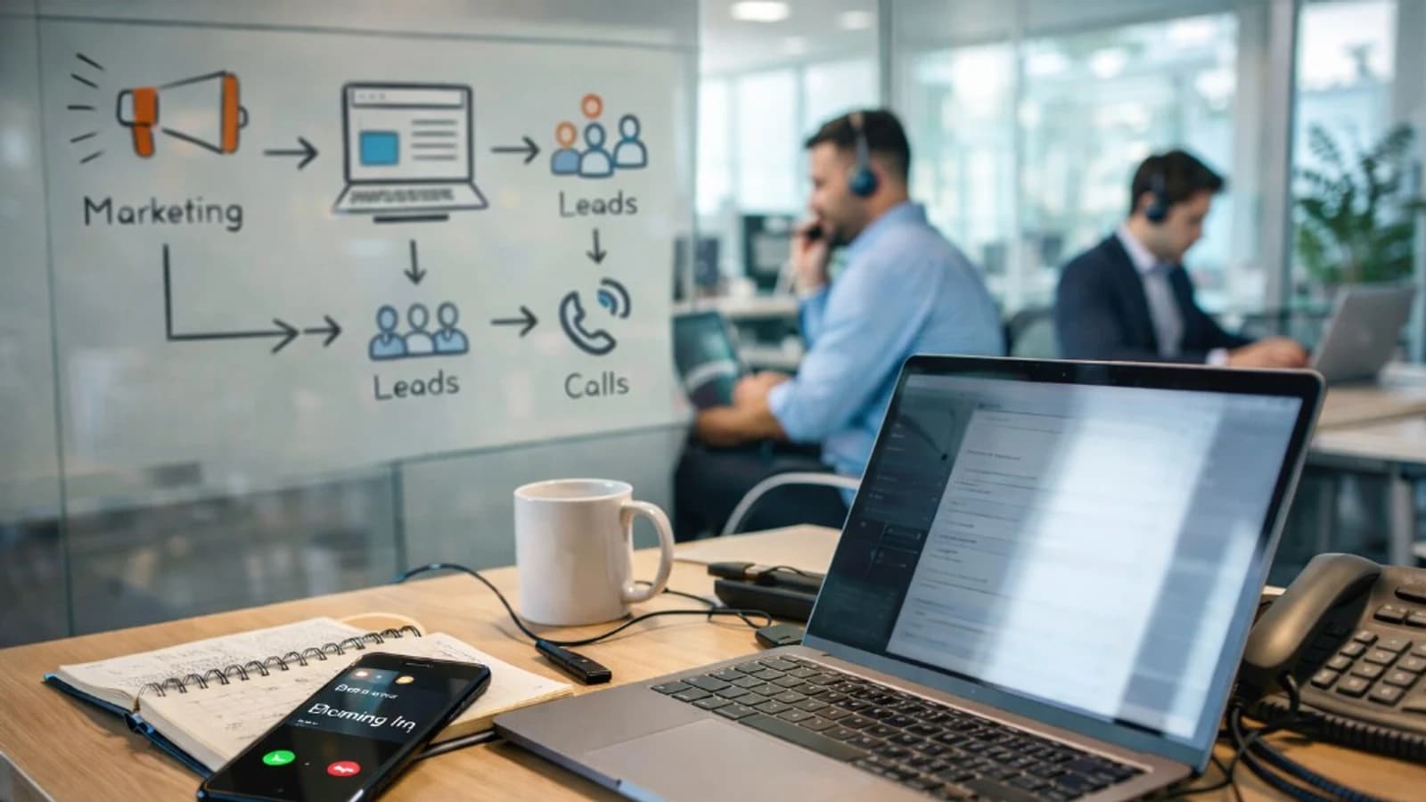 scalable lead generation process from marketing to crm and sales calls