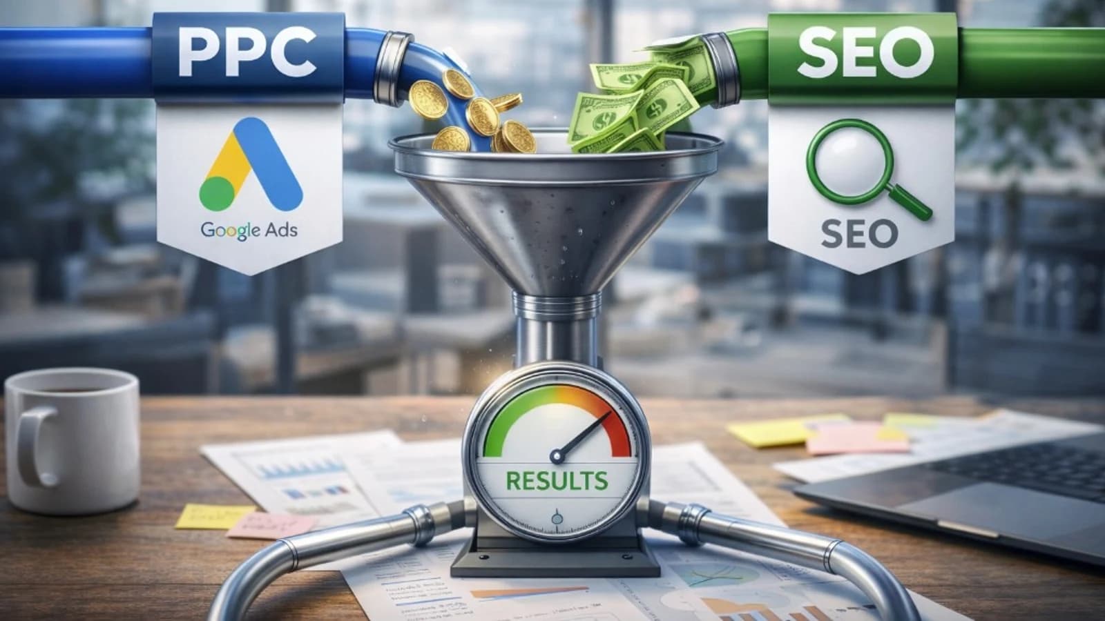 integrated ppc and seo performance dashboard used for growth decisions