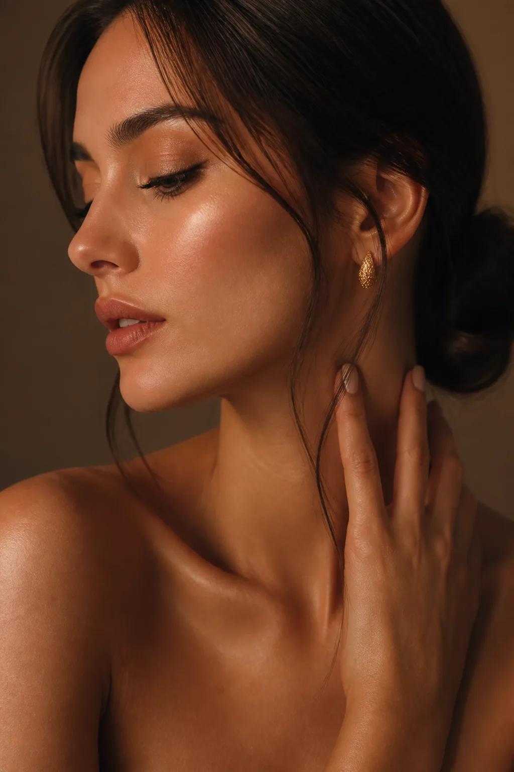 Editorial beauty portrait with warm luxury lighting for med spa demand capture